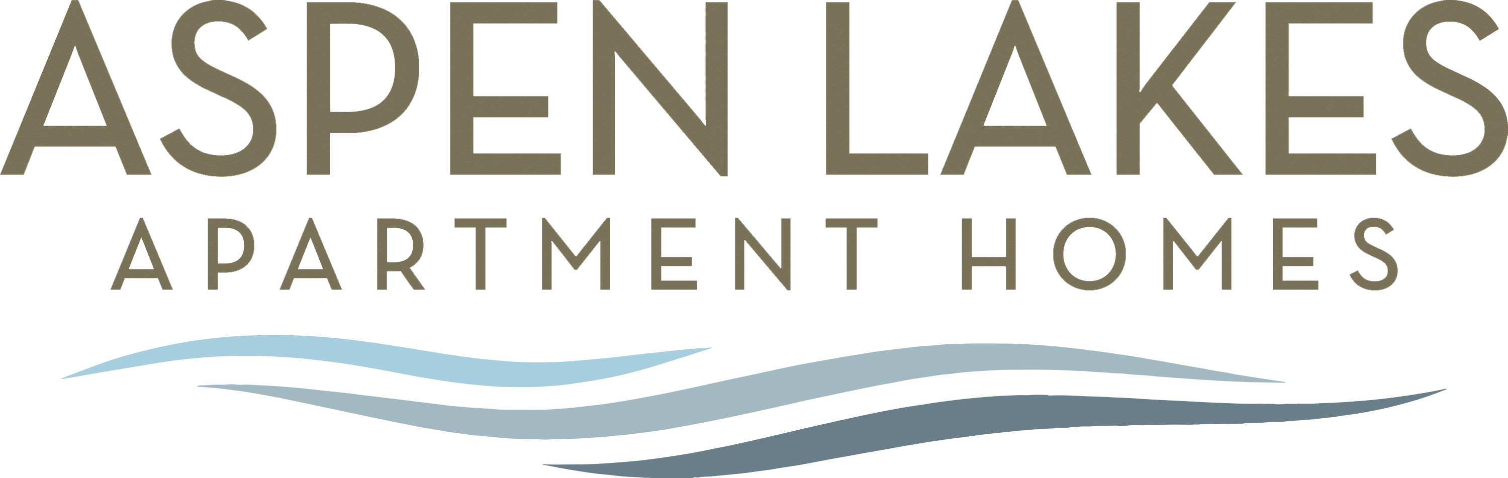 A logo for a company called Aspen Lakes Apartment Homes.
